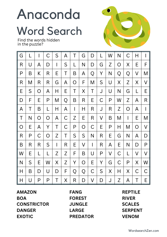 Anaconda-Word-Search