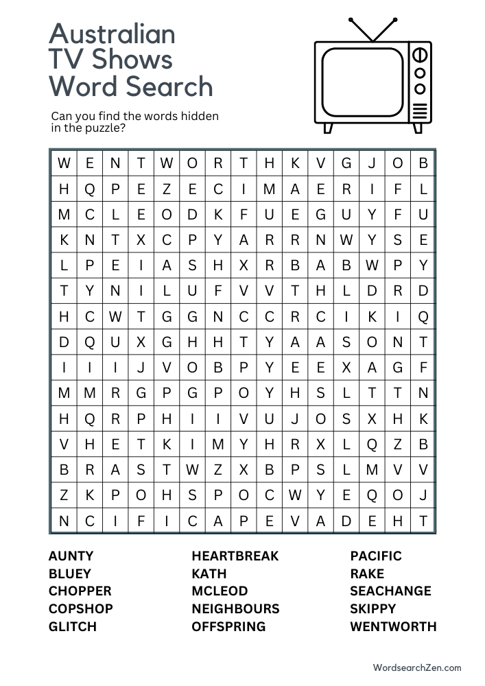 Australian-TV-Shows-Word-Search