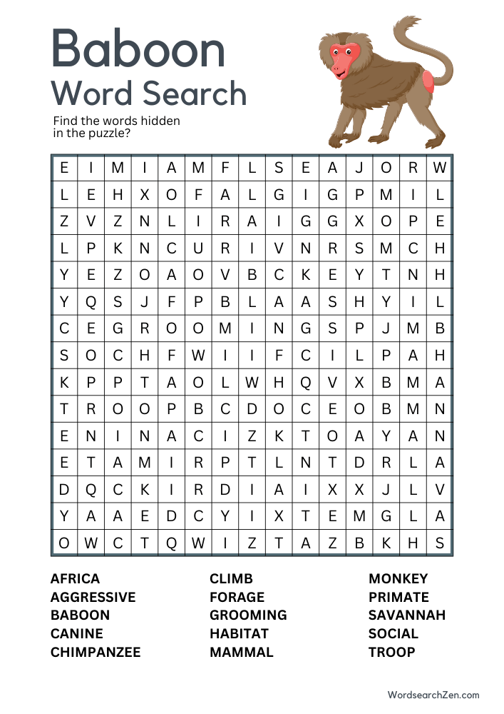 Baboon-Word-Search