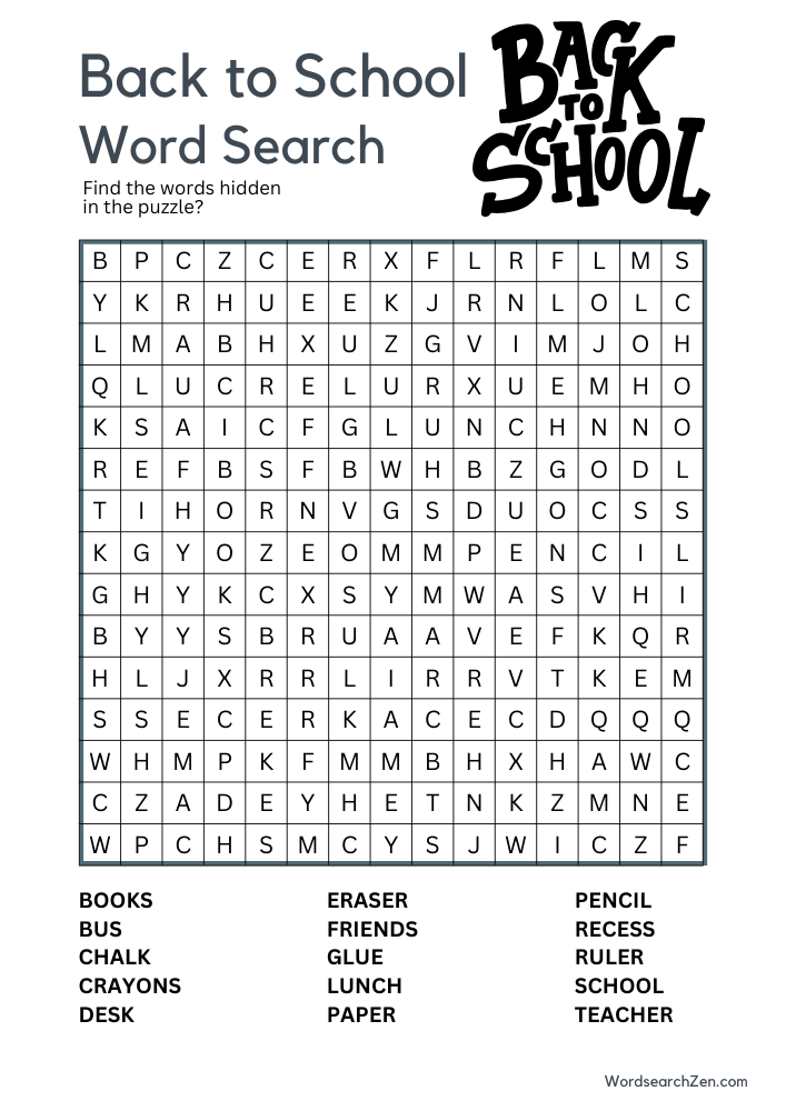 Back-To-School-Word-Search