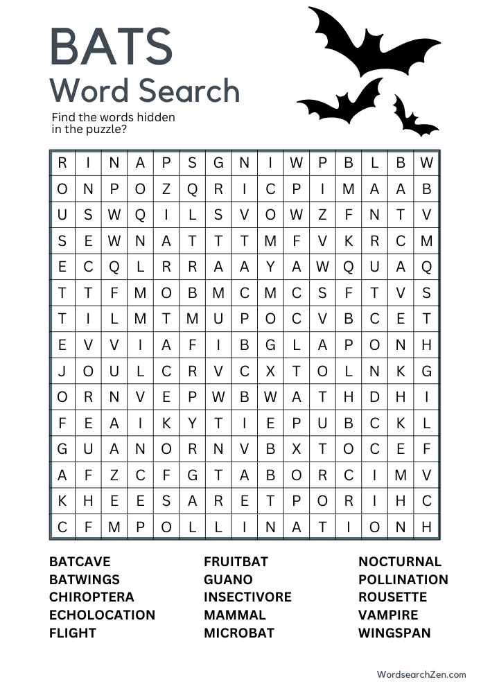 Bats-Word-Search