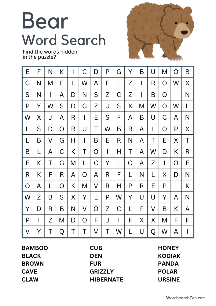 Bear-Word-Search