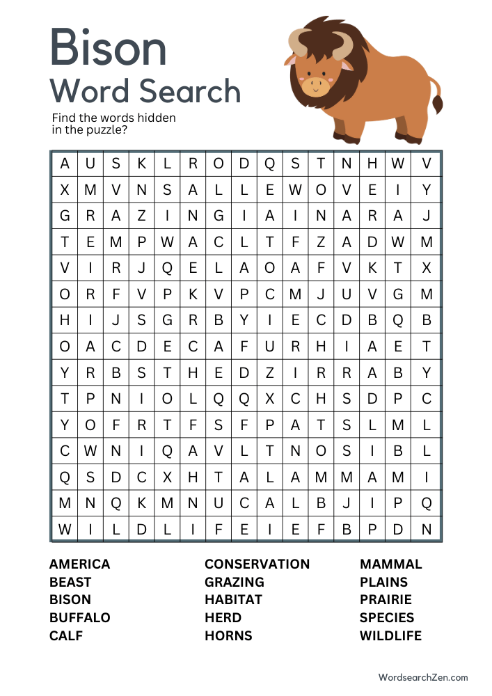 Bison-Word-Search