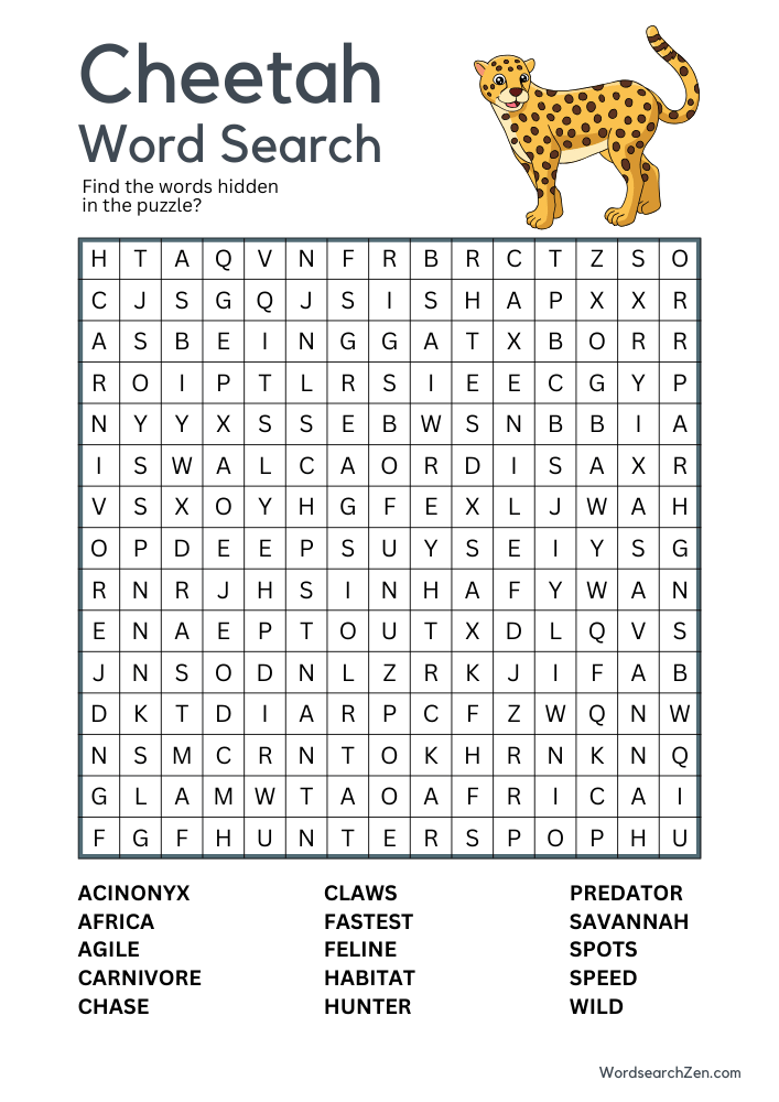 Cheetah-Word-Search