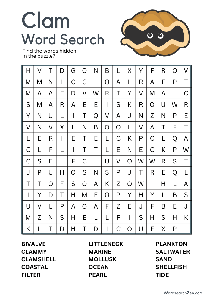 Clam-Word-Search