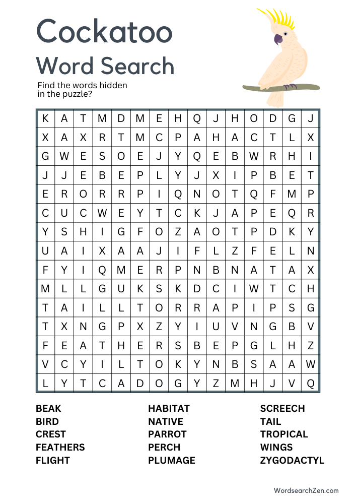 Cockatoo-Word-Search