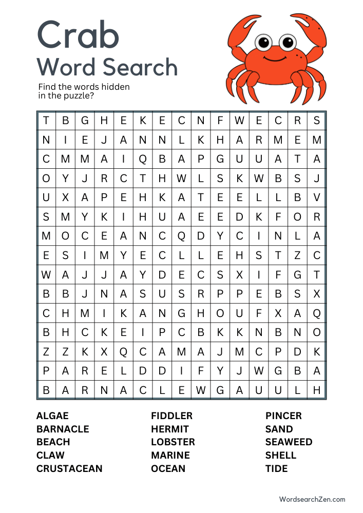 Crab-Word-Search