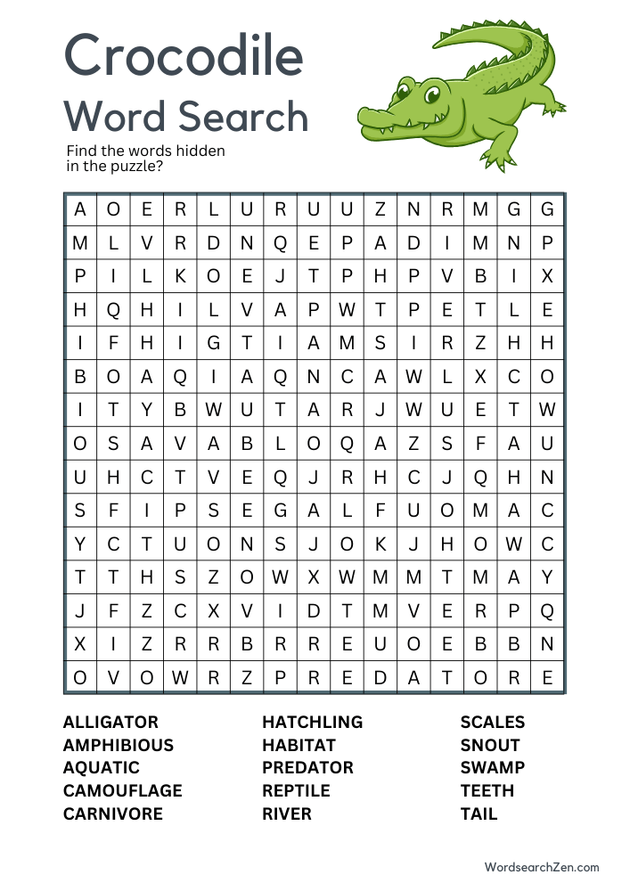 Crocodile-Word-Search