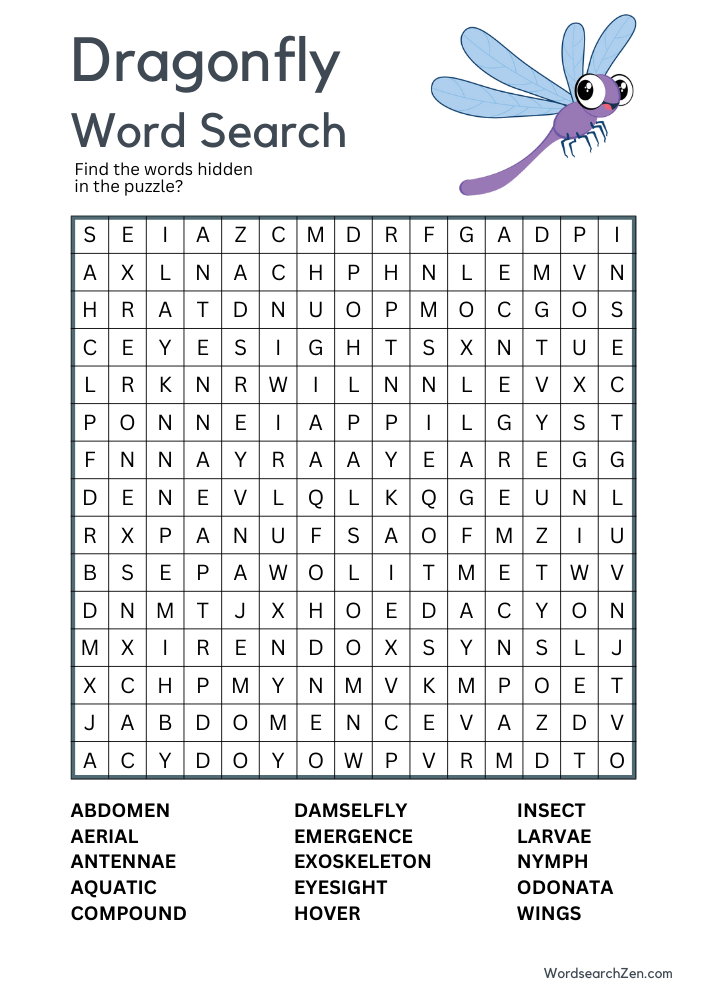 Dragonfly-Word-Search