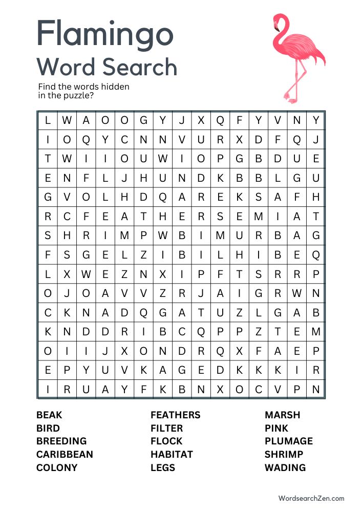 Flamingo-Word-Search