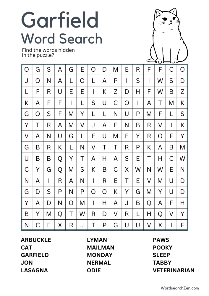 Garfield-Word-Search