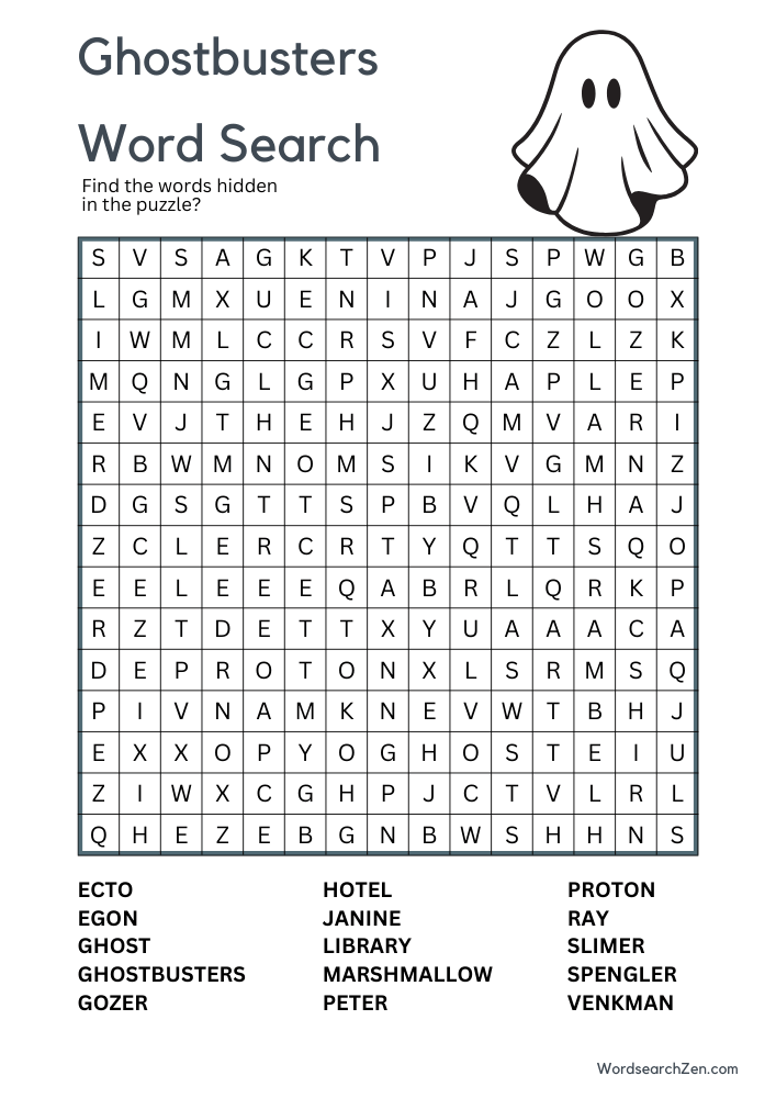 Ghostbusters-Word-Search