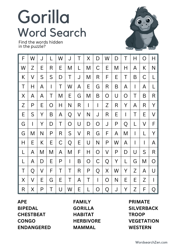 Gorilla-Word-Search