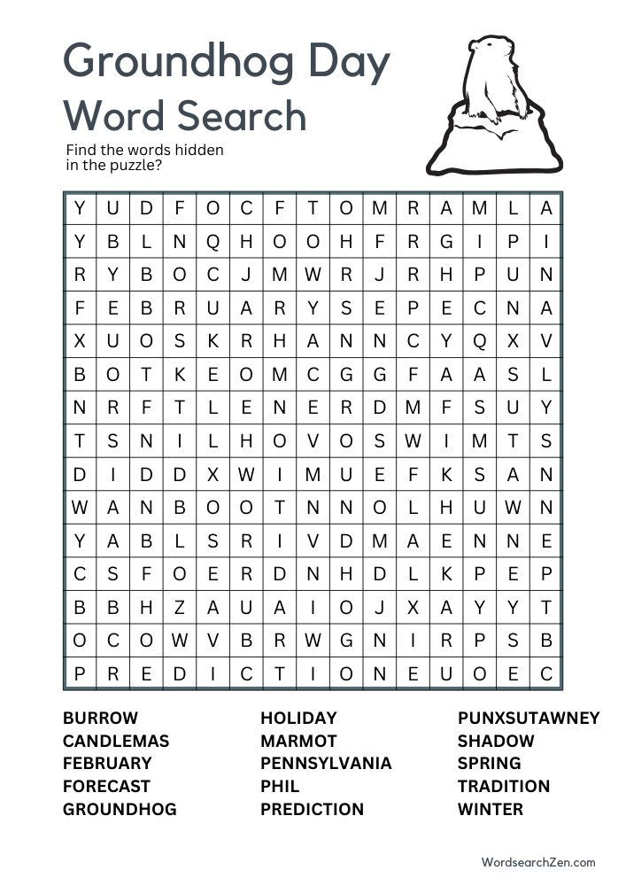 Groundhog-Day-Word-Search