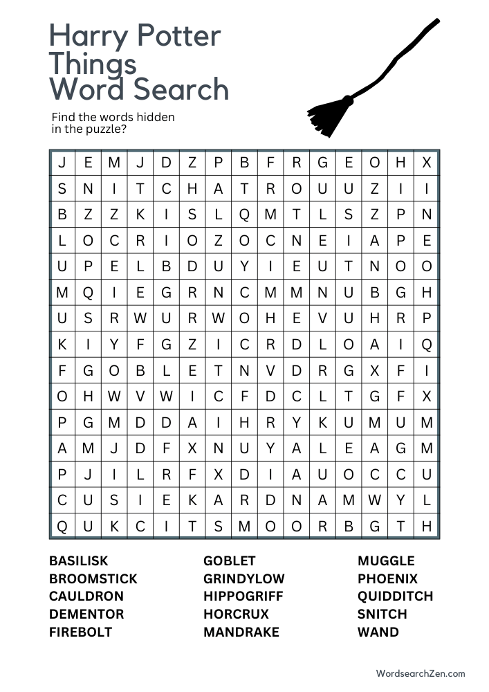 Harry-Potter-Things-Word-Search