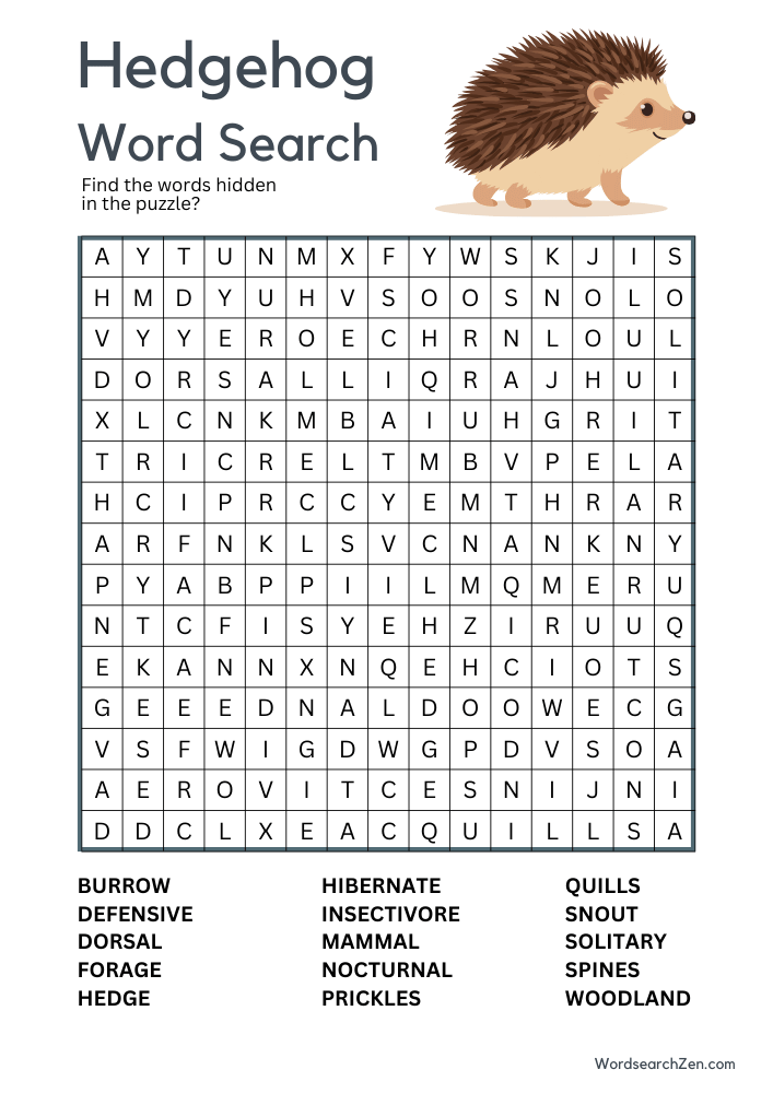 Hedgehog-Word-Search