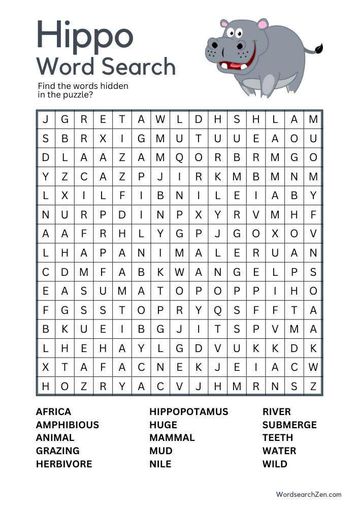 Hippo-Word-Search