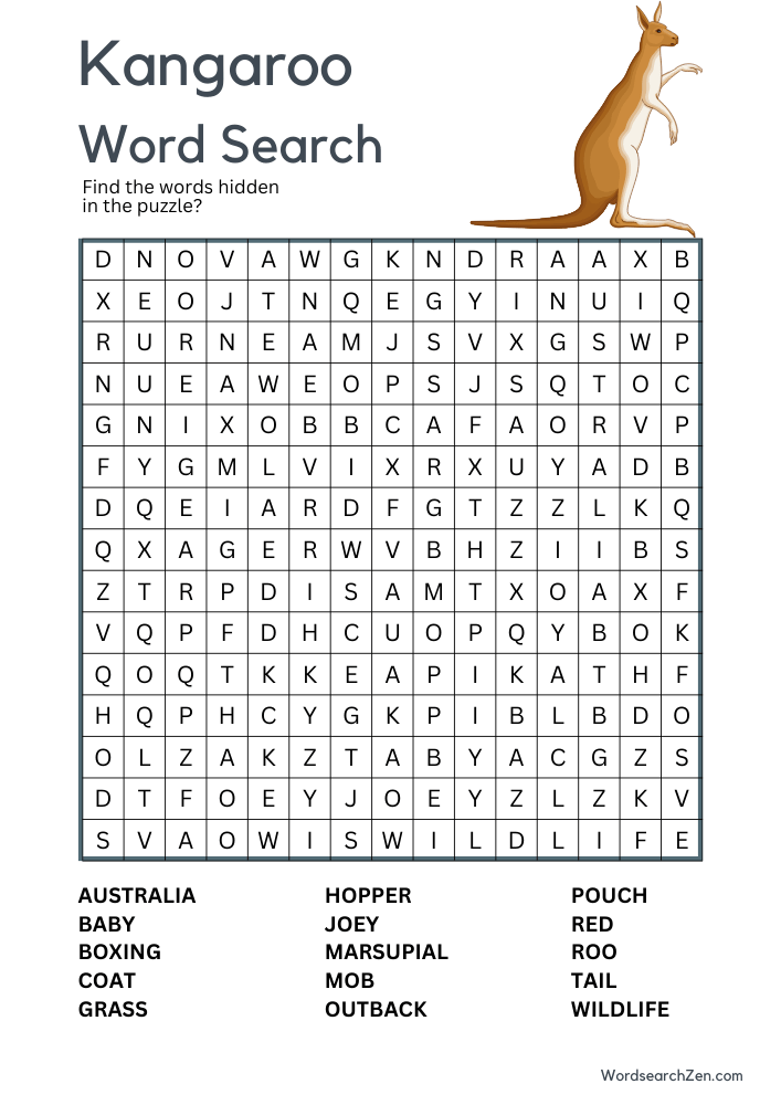 Kangaroo-Word-Search