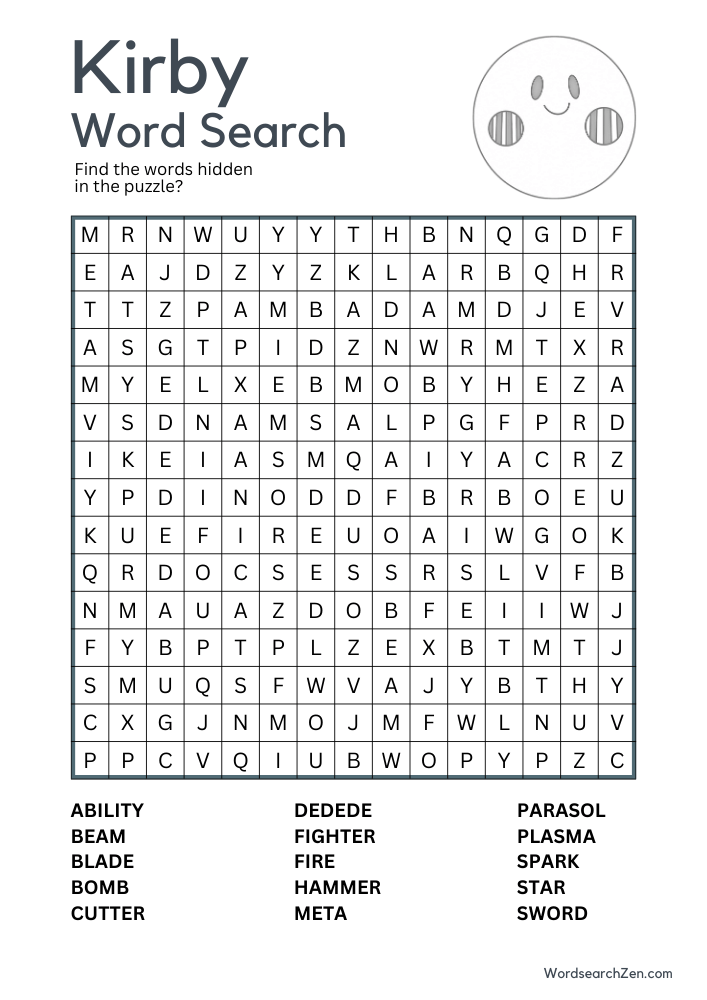 Kirby-Word-Search