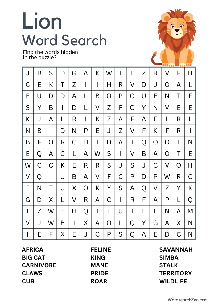 Lion-Word-Search