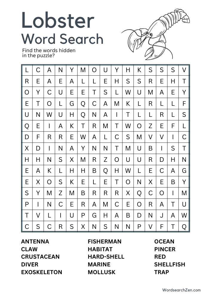 Lobster-Word-Search