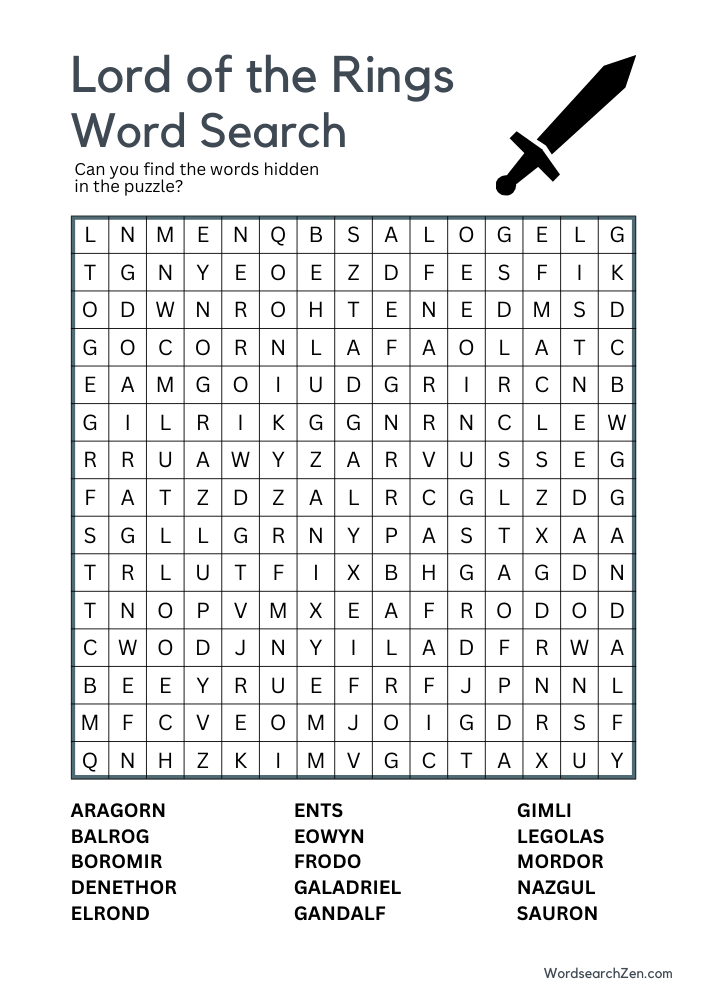 Lord-of-the-Rings-Word-Search