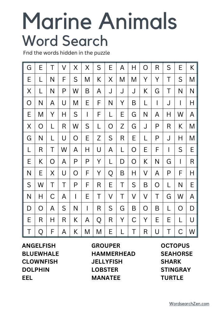 Marine-Animals-Word-Search