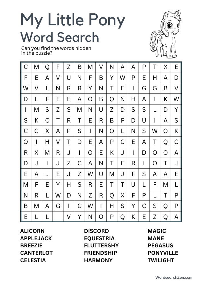 My-Little-Pony-Word-Search