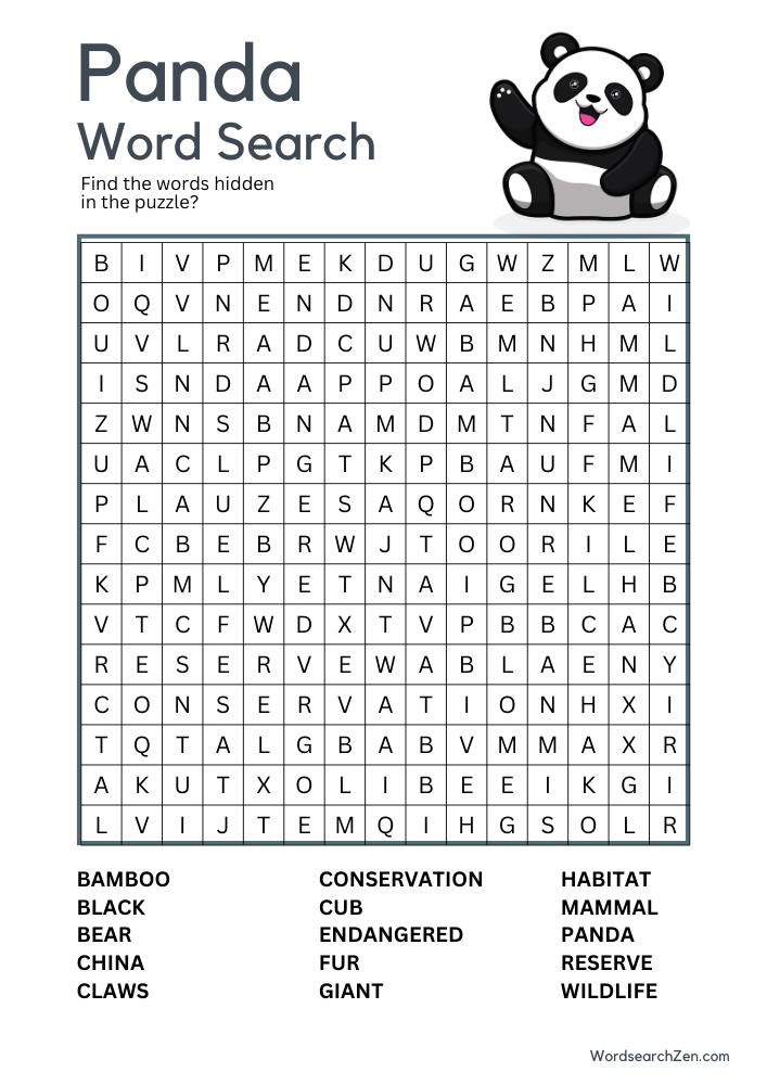 Panda-Word-Search