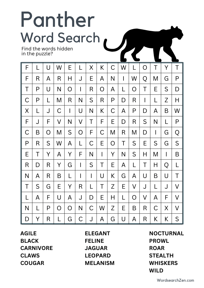 Panther-Word-Search