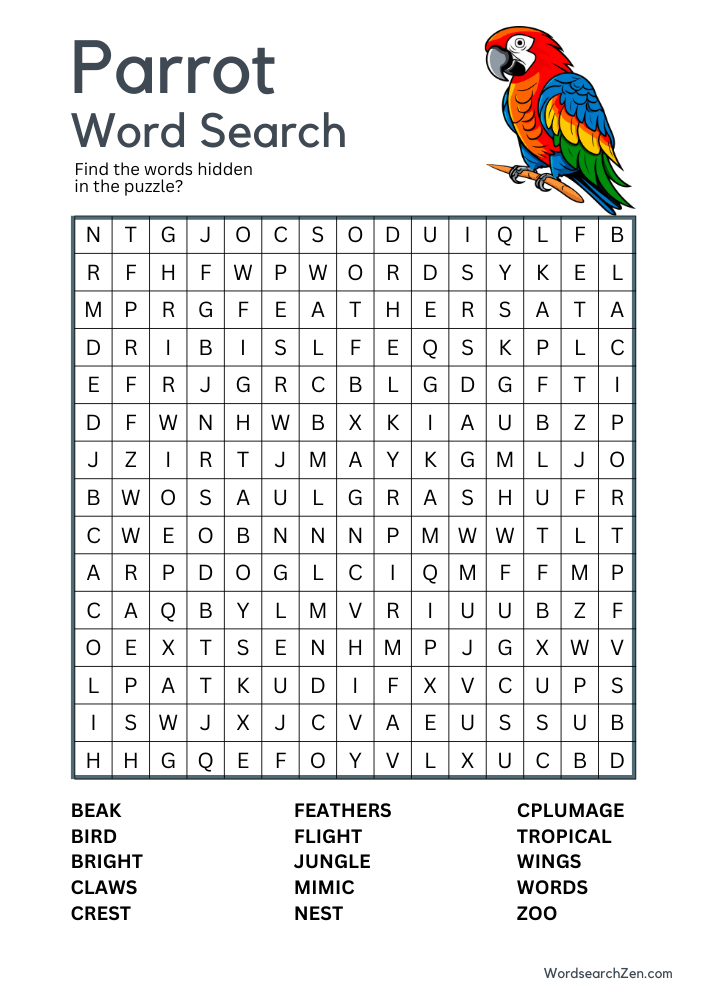 Parrot-Word-Search