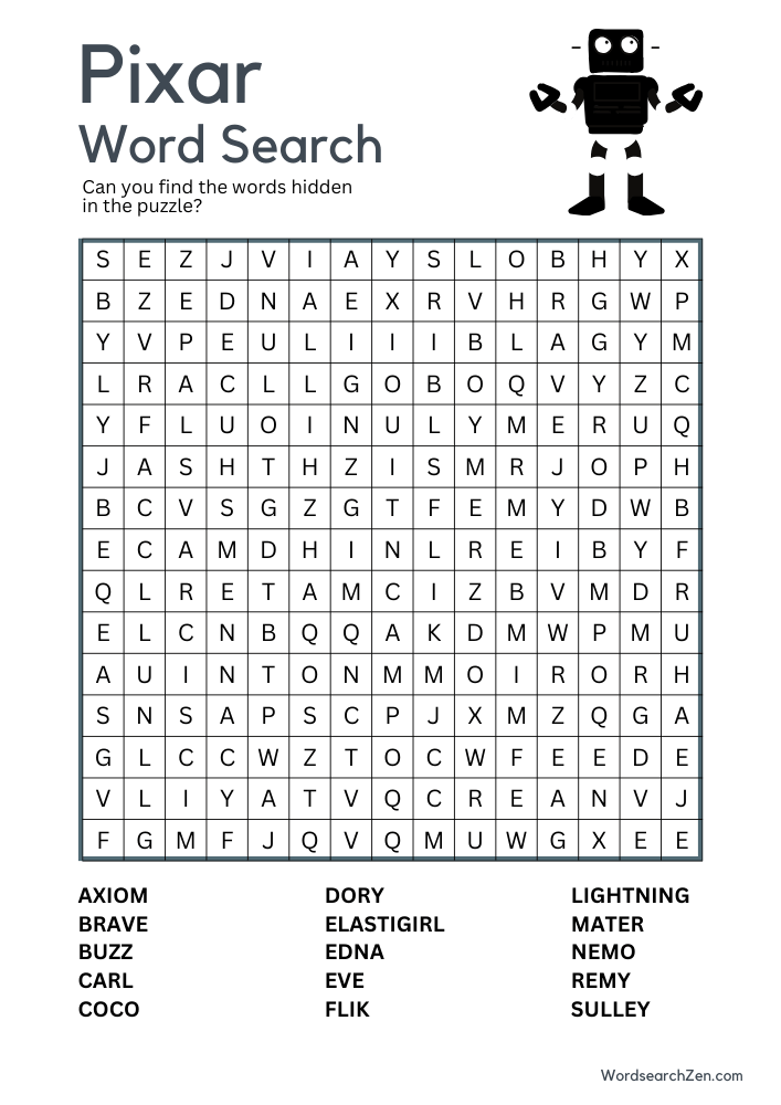 Pixar-Word-Search