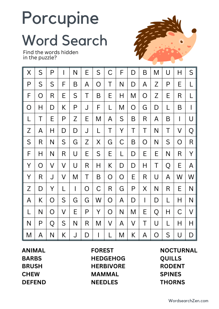 Porcupine-Word-Search