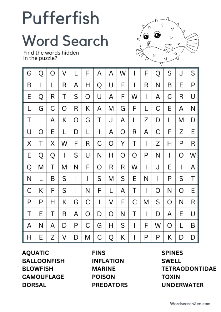 Pufferfish-Word-Search