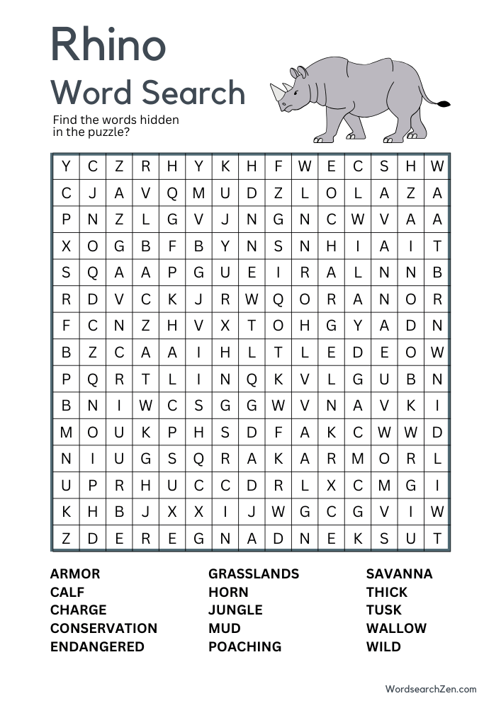 Rhino-Word-Search