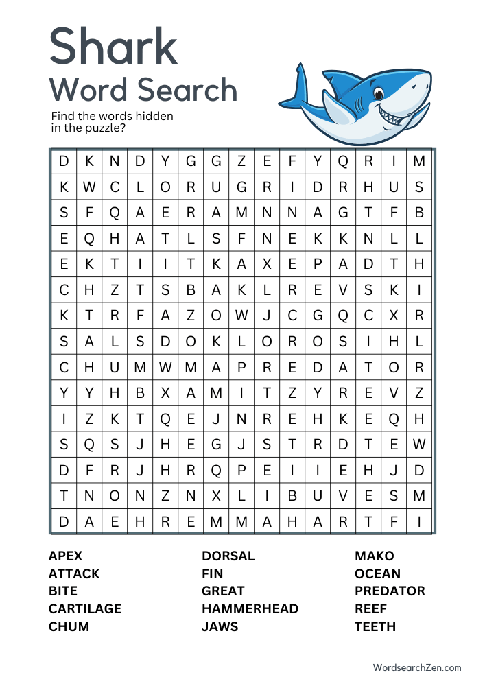 Shark-Word-Search