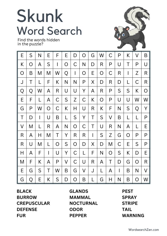 Skunk-Word-Search