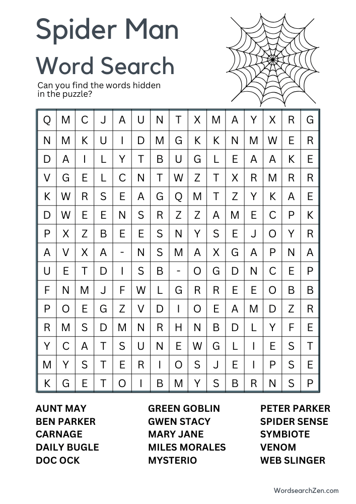 Spider-Man-Copy-Word-Search