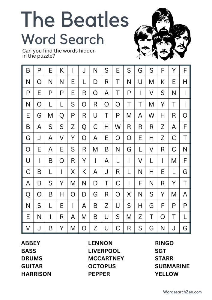 The-Beatles-Word-Search