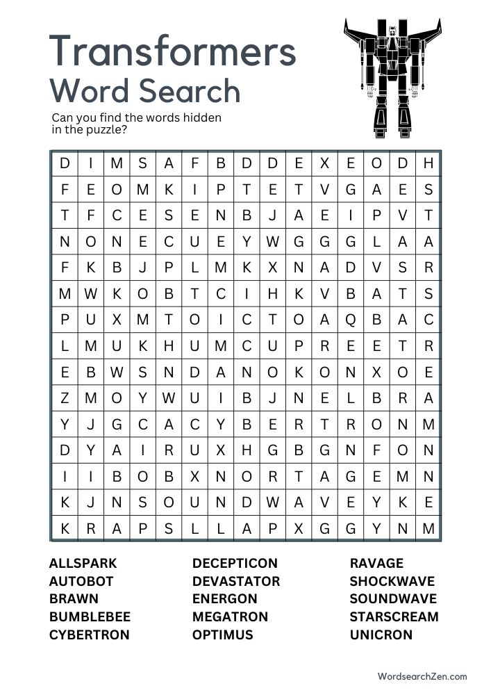 Transformers-Word-Search