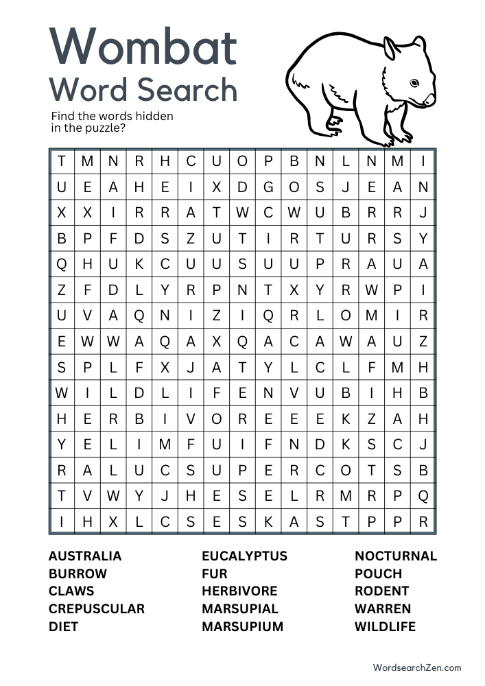 Wombat-Word-Search