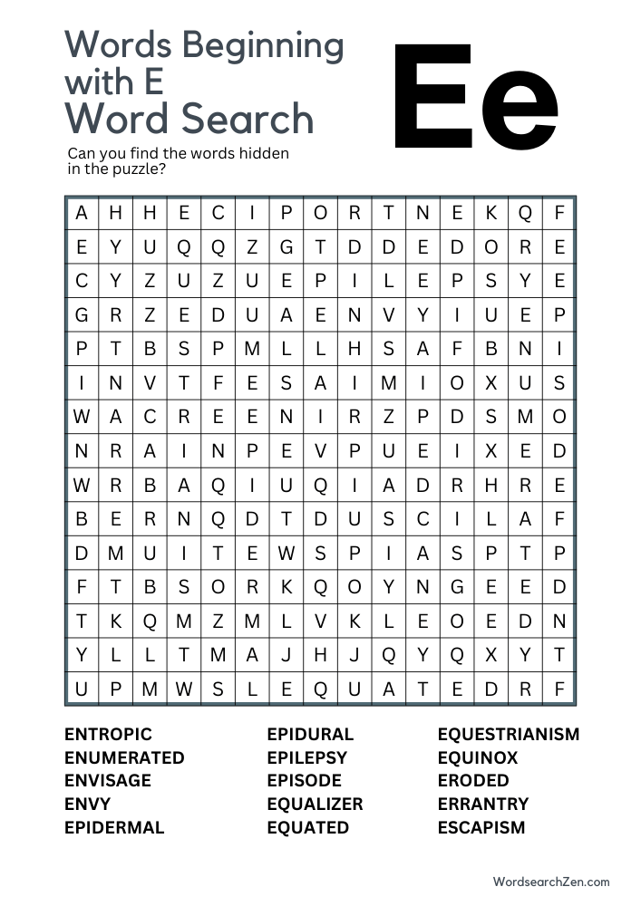 Words-Beginning-with-E-Word-Search-2