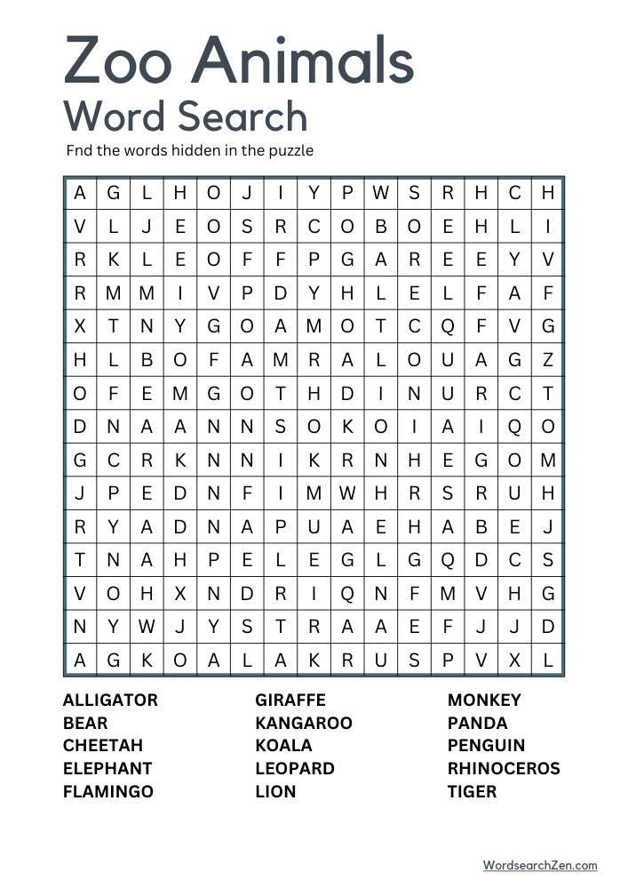 Zoo-Animals-Word-Search