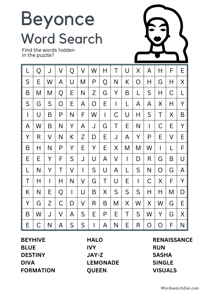 beyonce-Word-Search