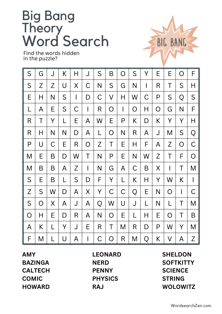 big-bang-theory-Word-Search