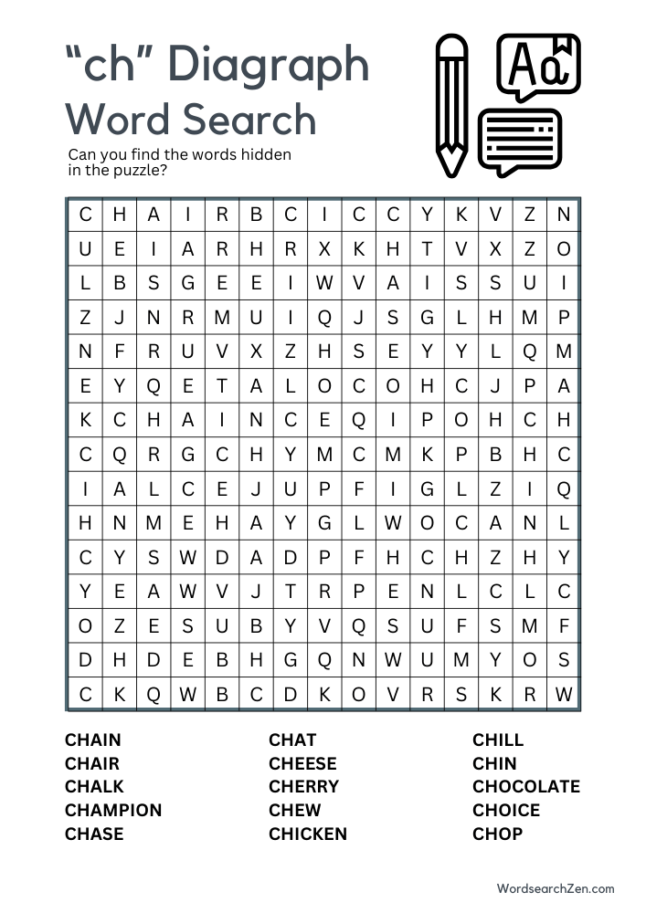 ch-diagraph-word-search