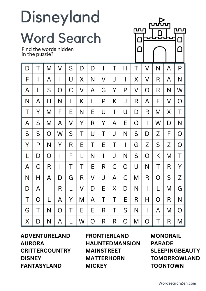 disneyland-Word-Search