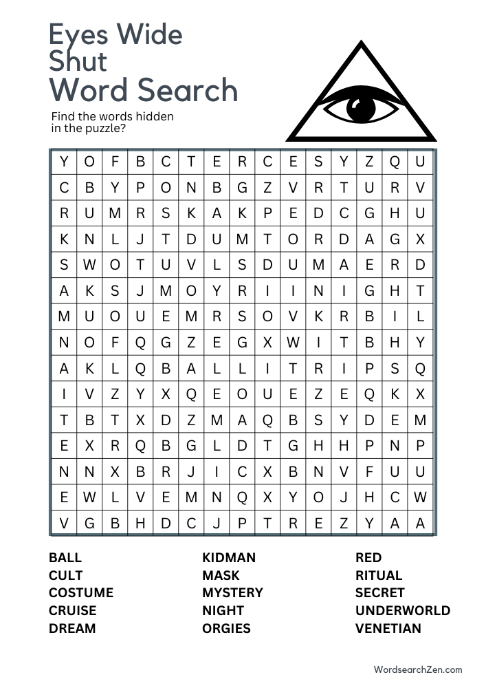 eyes wide shut-Word-Search