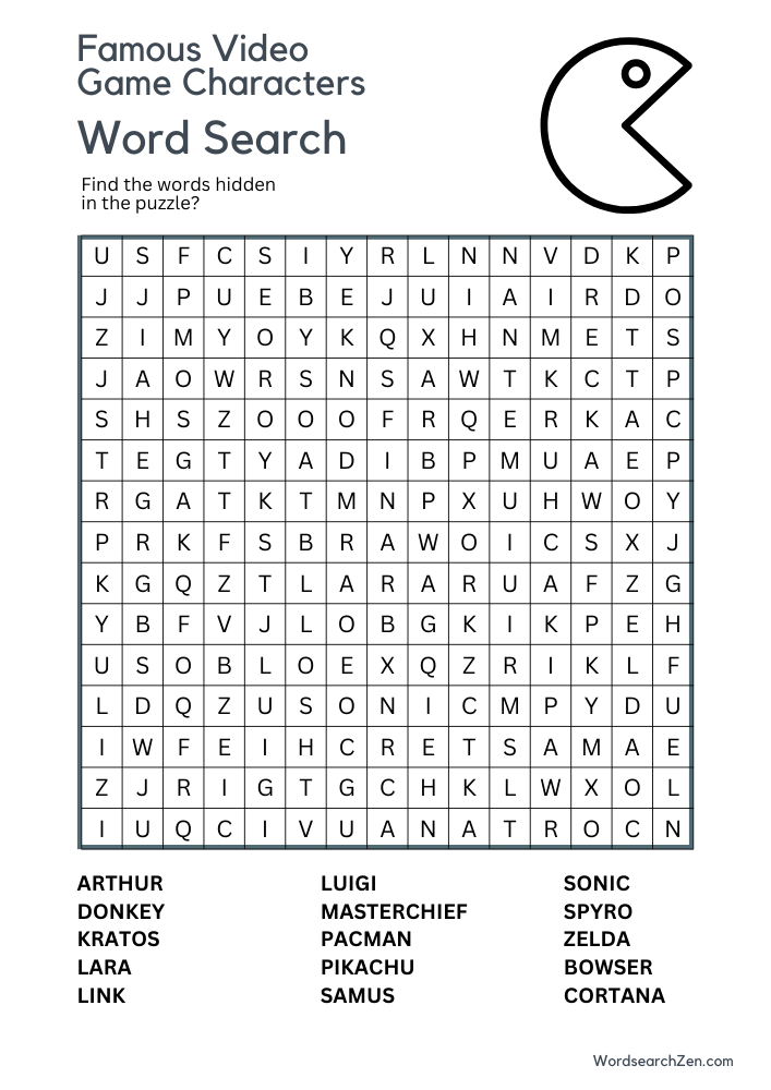 famous-video-game-characters-Word-Search