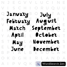 months-word-searches